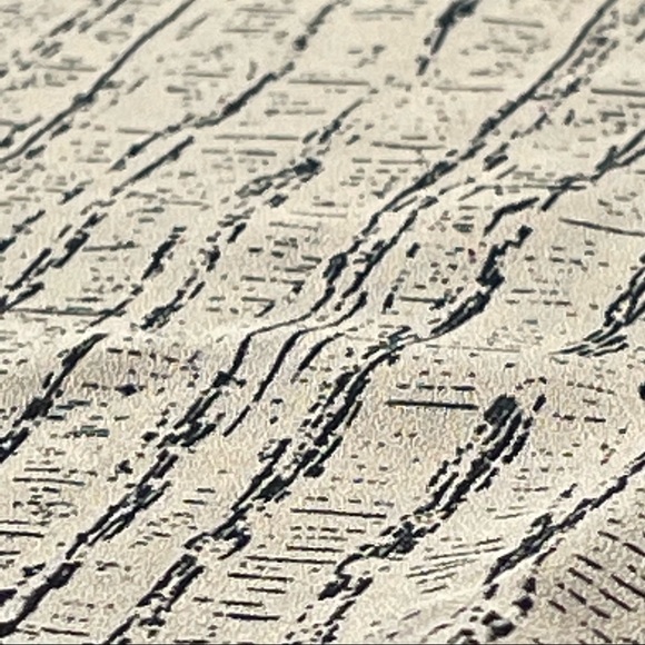 Virgola size large vintage tan with black designs button down short sleeve shirt - Picture 3 of 11